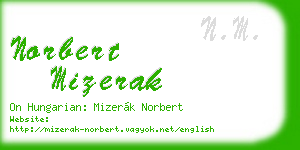 norbert mizerak business card