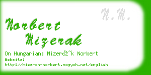 norbert mizerak business card